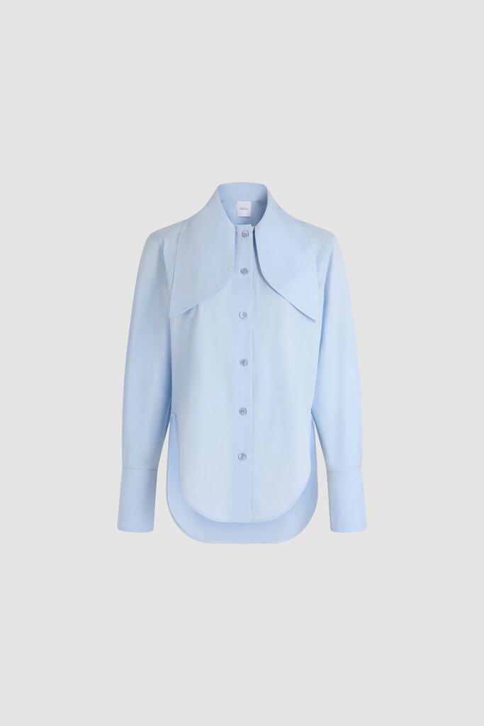 Patou Bow collar blouse sky blue