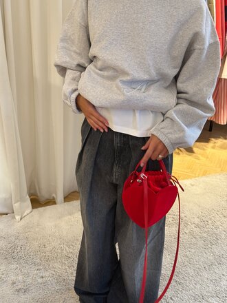 Grey sweatshirt drawstring