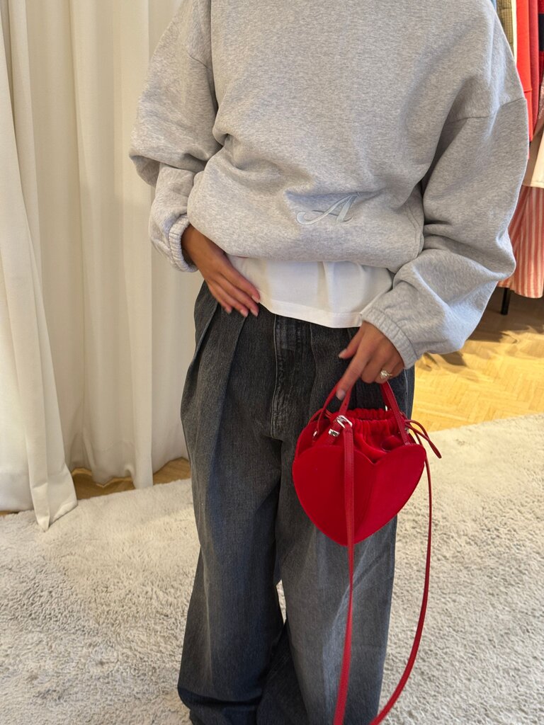 Grey sweatshirt drawstring