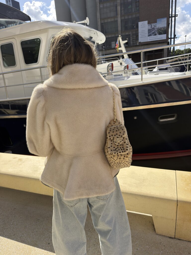 Rhune Endra faux fur coat ecru