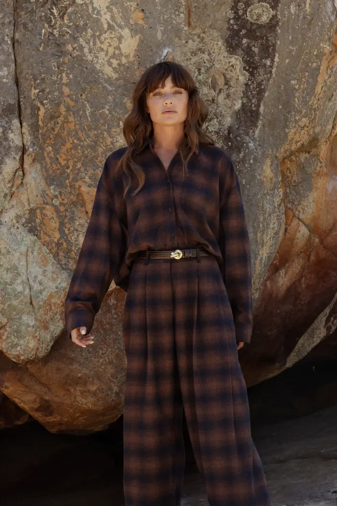 Brown check shirt