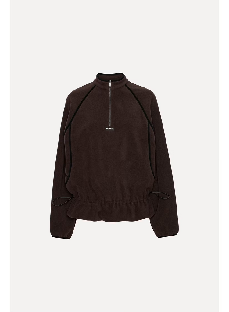 Rotate Brown fleece zip pullover