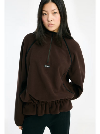 Rotate Brown fleece zip pullover