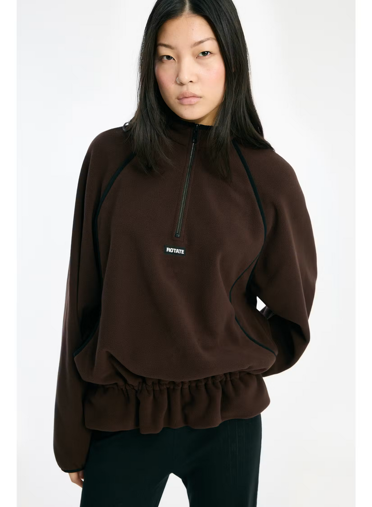 Rotate Brown fleece zip pullover