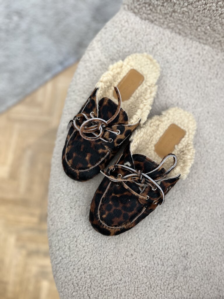 Posa Mule loafer fur leopard