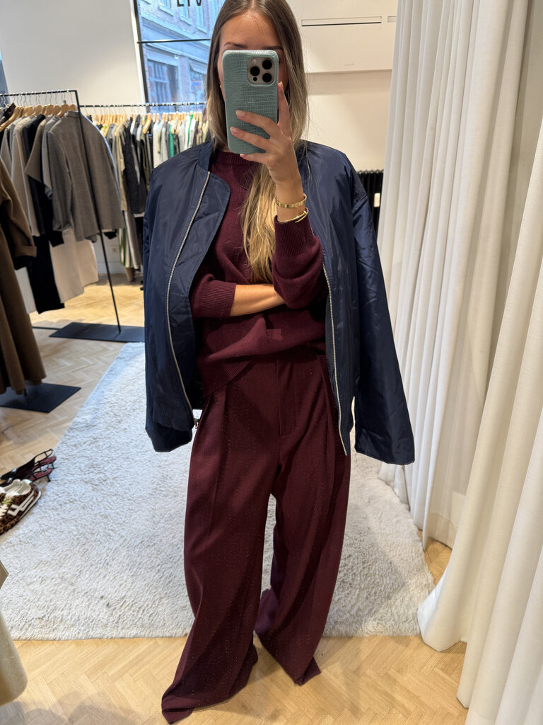 Bomber navy tartan