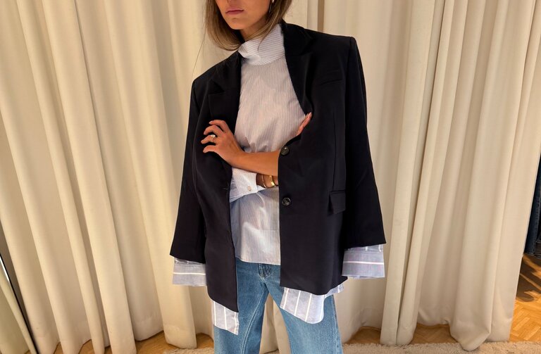 Blazer with shirt attached