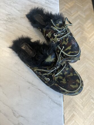 Posa Mule loafer hairy camouflage