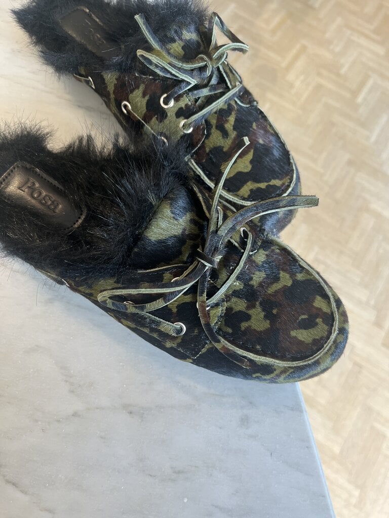 Posa Mule loafer hairy camouflage