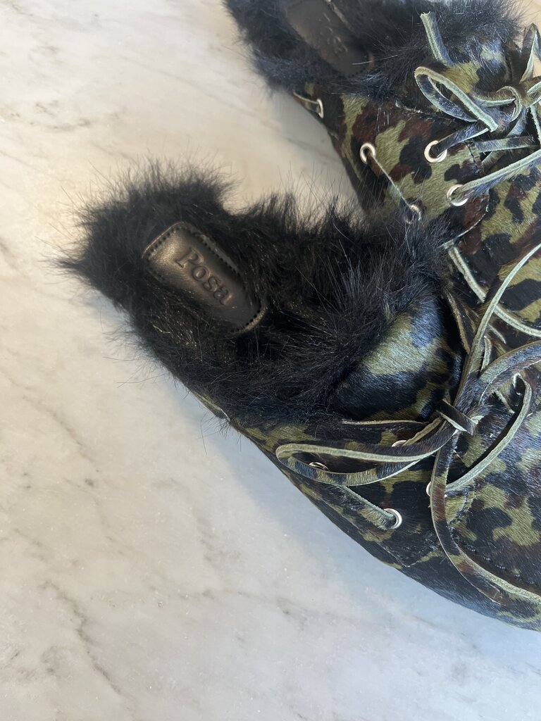 Posa Mule loafer hairy camouflage