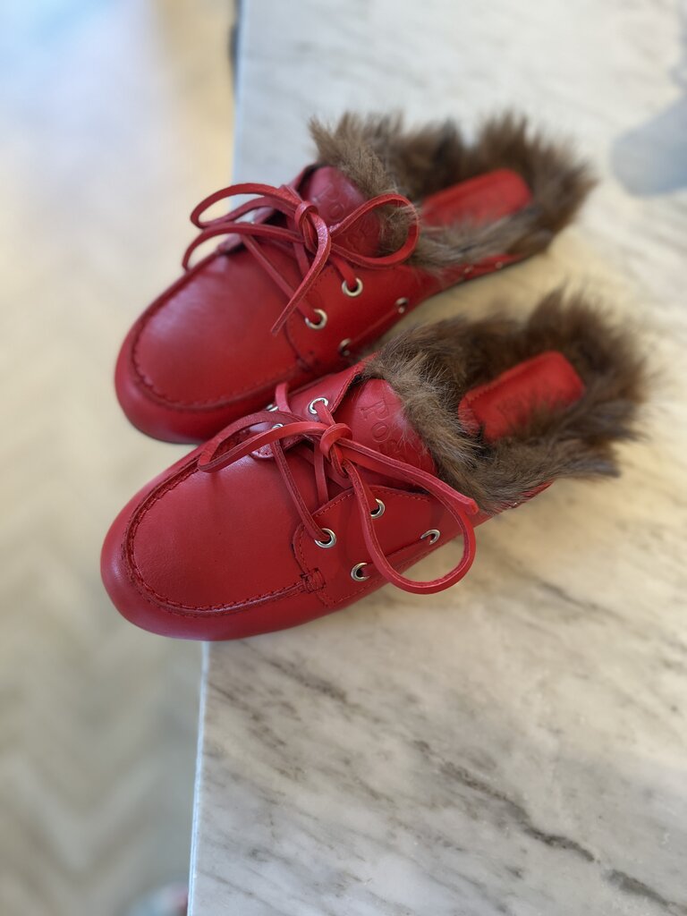 Posa Mule loafer hairy red