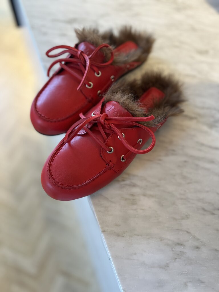 Posa Mule loafer hairy red