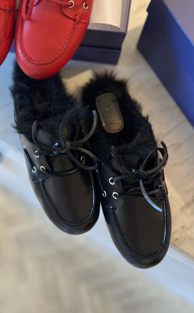 Posa Mule loafer hairy black boxleather