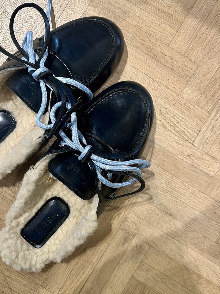 Posa Mule loafer fur navy