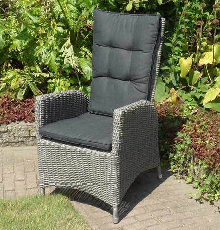 AVH-Collectie Menorca dining tuinstoel verstelbaar grijs wicker