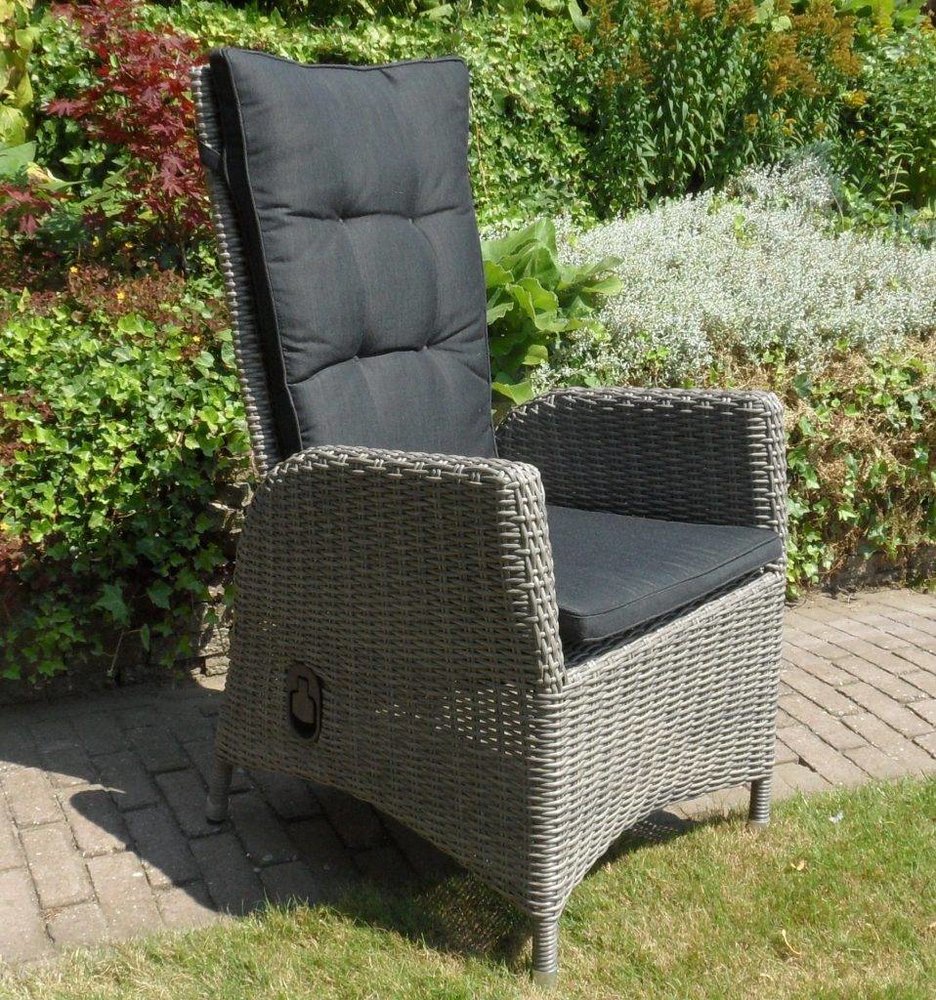 AVH-Collectie Menorca dining tuinstoel verstelbaar grijs wicker