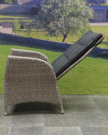 AVH-Collectie Menorca dining tuinstoel verstelbaar grijs wicker