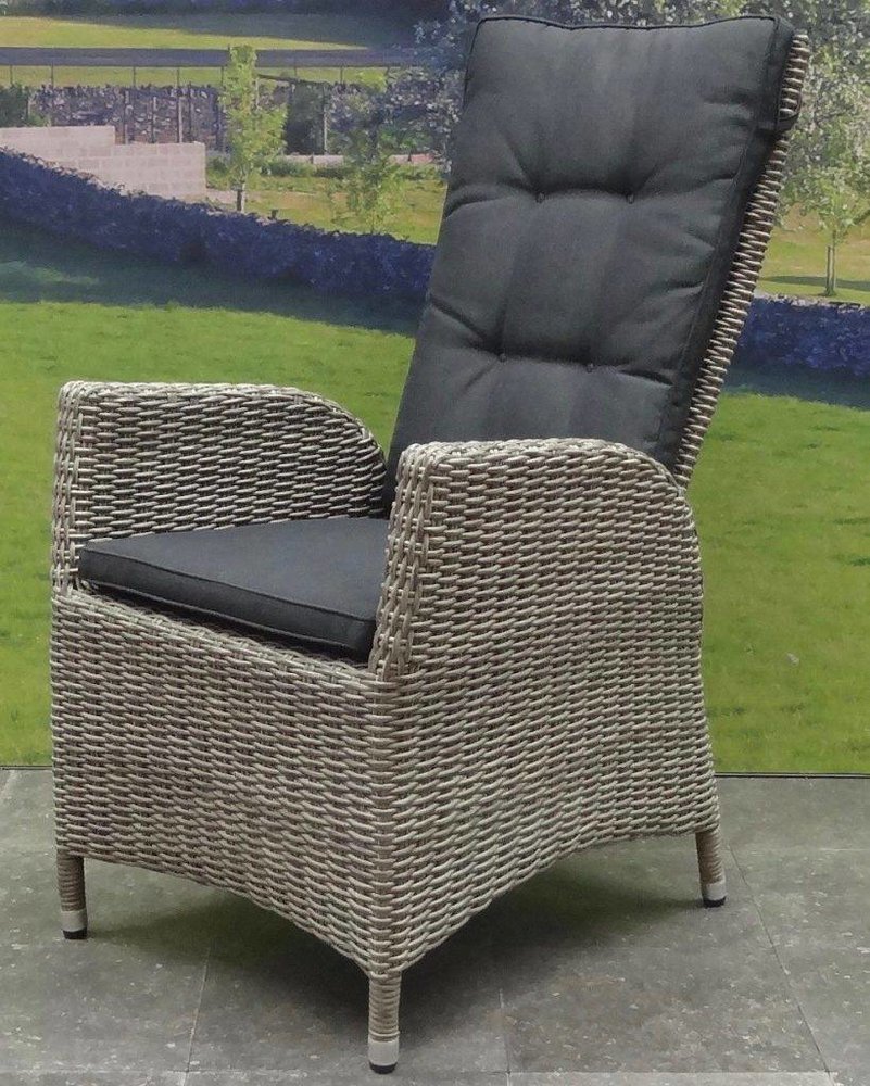 AVH-Collectie Menorca dining tuinstoel verstelbaar grijs wicker