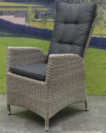 AVH-Collectie Menorca dining tuinstoel verstelbaar grijs wicker