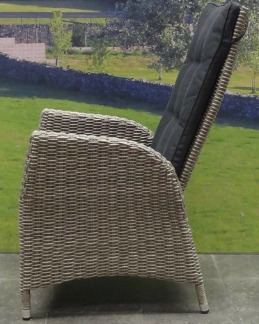 AVH-Collectie Menorca dining tuinstoel verstelbaar grijs wicker