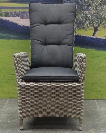 AVH-Collectie Menorca dining tuinstoel verstelbaar grijs wicker