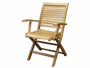 AVH-Collectie Arona dining tuinstoel inklapbaar met armleuning teak