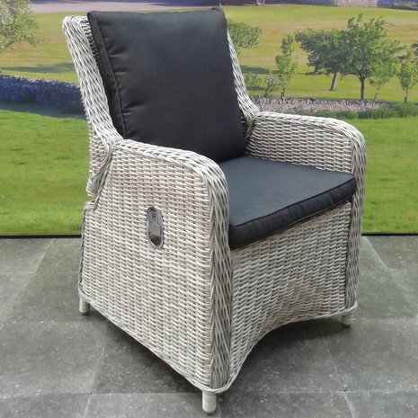 AVH-Collectie Bilbao dining tuinstoel verstelbaar wit grijs