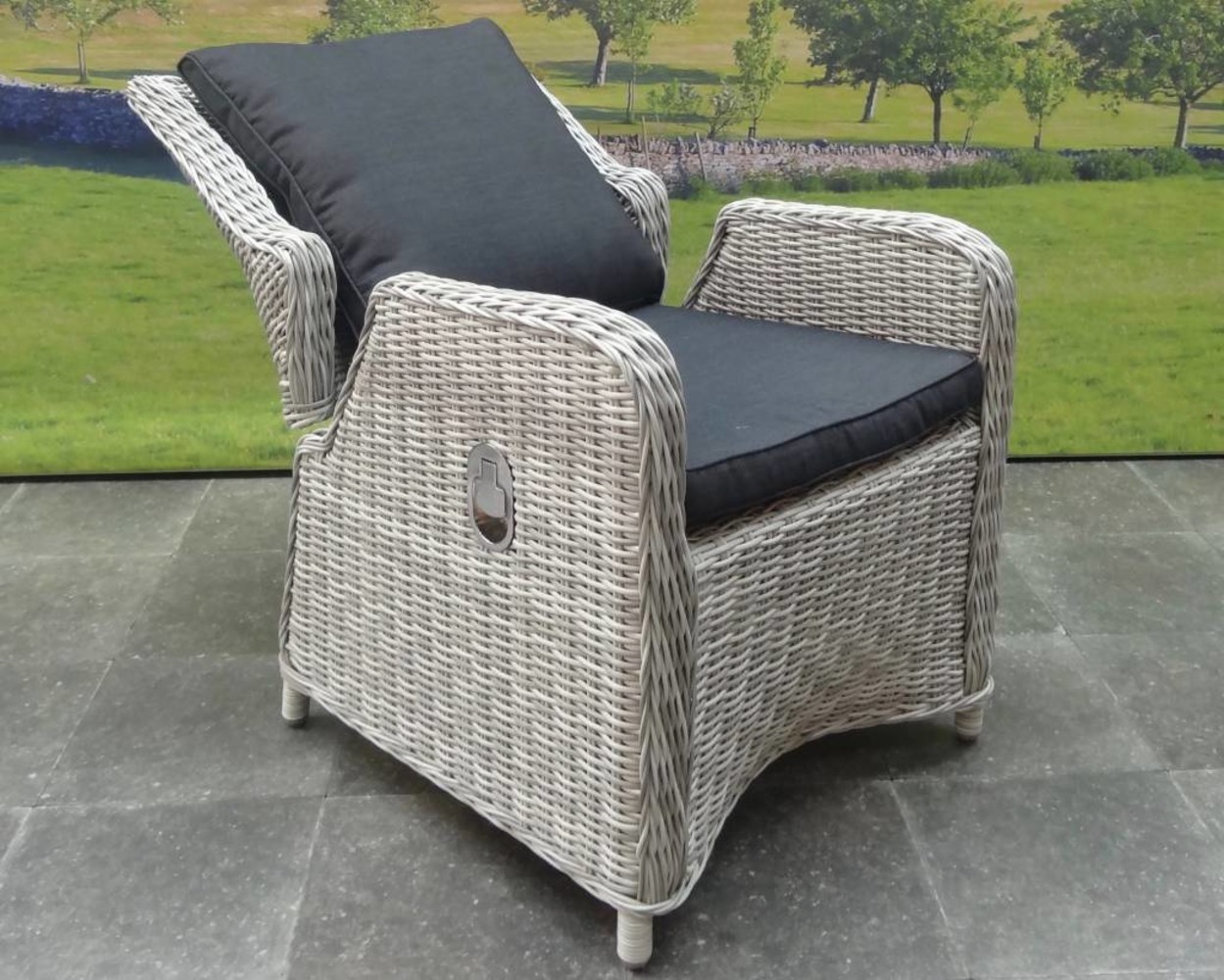 AVH-Collectie Bilbao dining tuinstoel verstelbaar wit grijs