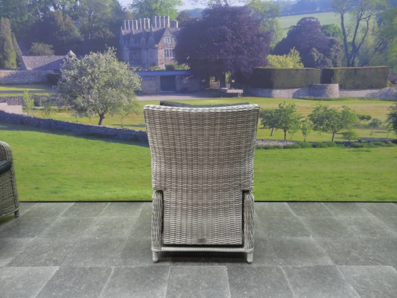 AVH-Collectie Bilbao dining tuinstoel verstelbaar wit grijs