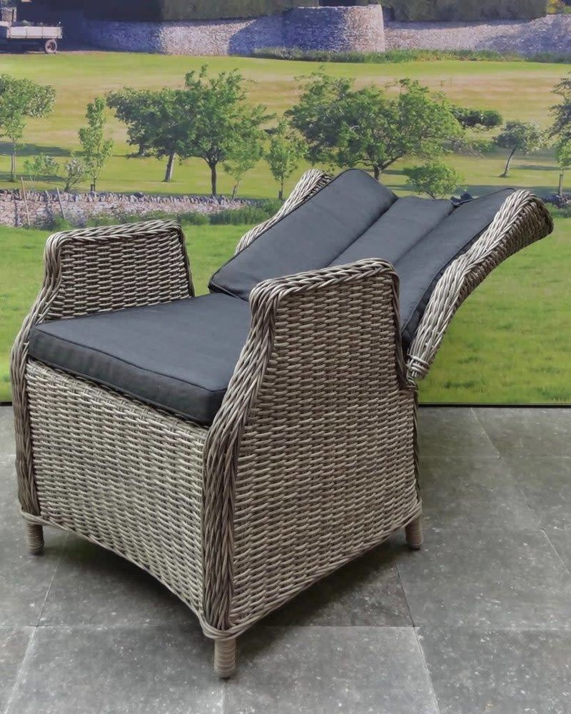 club Hoe Centimeter Darwin verstelbare dining stoel natural kobo grey + royal dark grey - AVH  Outdoor Tuinmeubelen