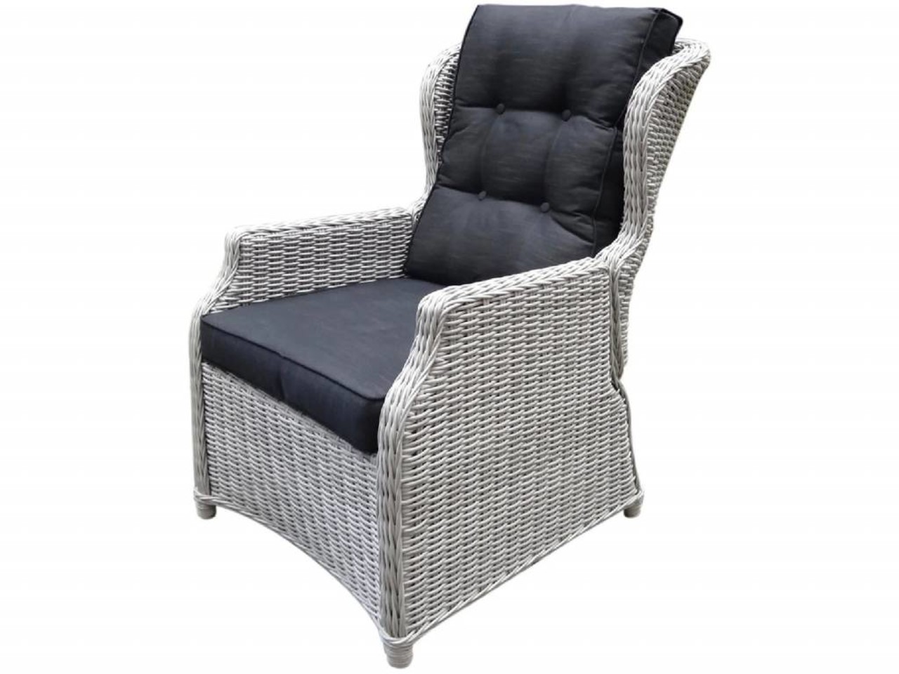 AVH-Collectie Ibiza XL lounge tuinstoel verstelbaar wit grijs