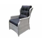 AVH-Collectie Ibiza XL lounge tuinstoel verstelbaar wit grijs