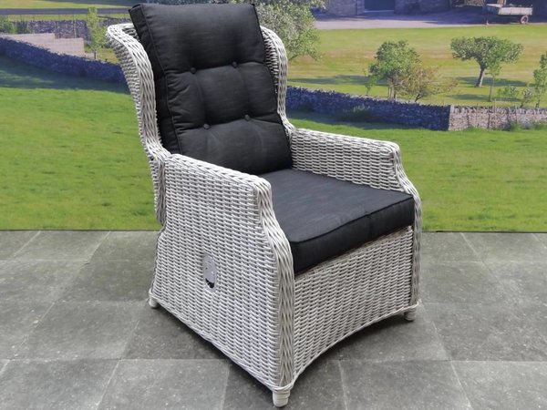 AVH-Collectie Ibiza XL lounge tuinstoel verstelbaar wit grijs