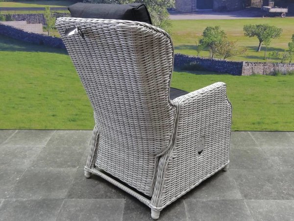 AVH-Collectie Ibiza XL lounge tuinstoel verstelbaar wit grijs