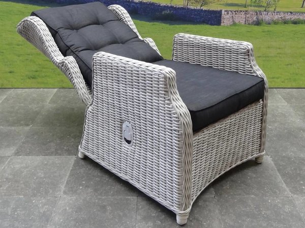 AVH-Collectie Ibiza XL lounge tuinstoel verstelbaar wit grijs