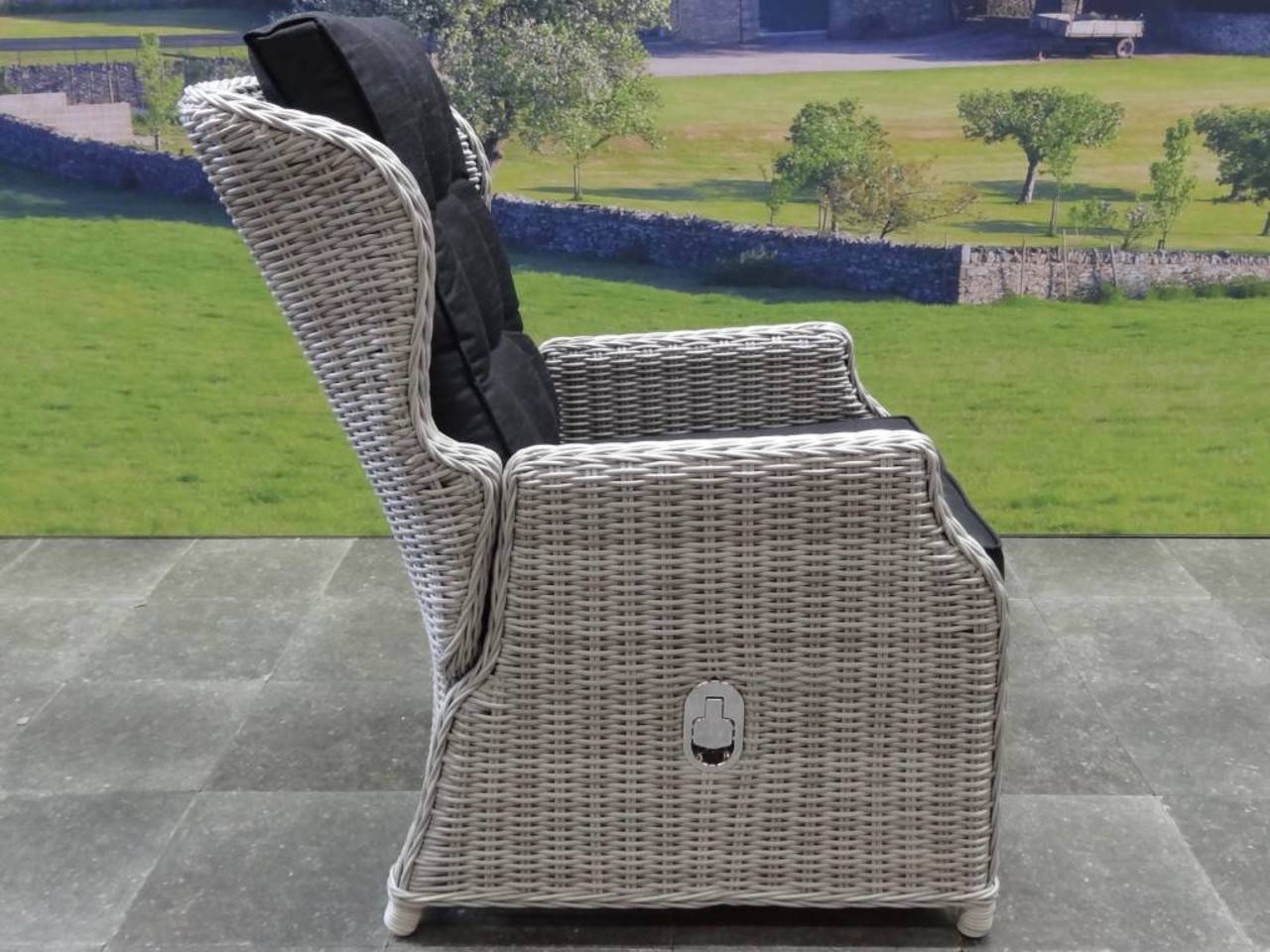 AVH-Collectie Ibiza XL lounge tuinstoel verstelbaar wit grijs