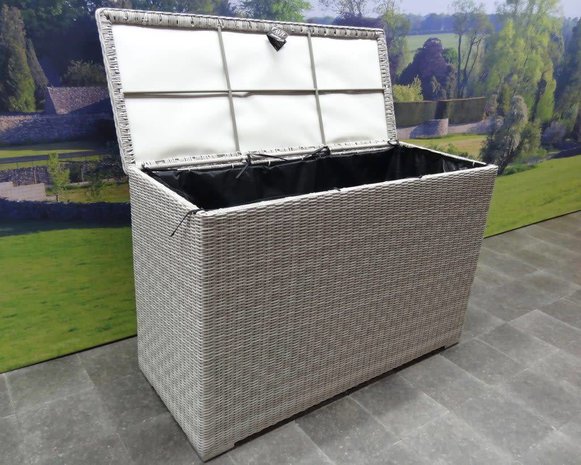 Kussenbox groot 167x70xH106 cm wit grijs - Outdoor Tuinmeubelen