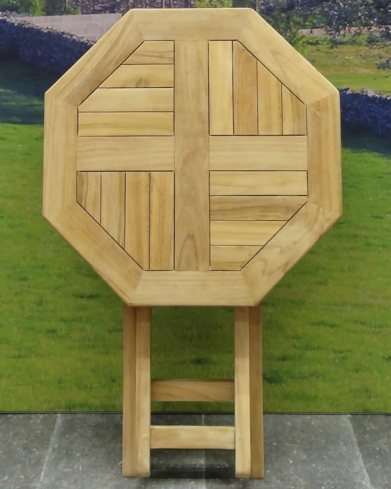 Klaptafel 70 Cm Achtkantig Teak AVH Outdoor Tuinmeubelen
