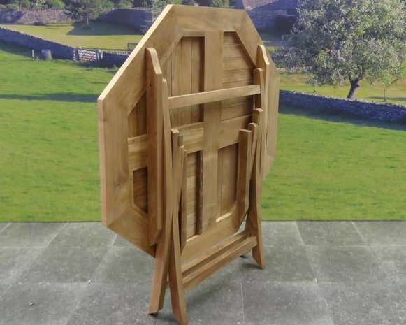 AVH-Collectie Klaptafel 100 cm achtkantig teak AVH-Collectie Klaptafel 100 cm achtkantig teak