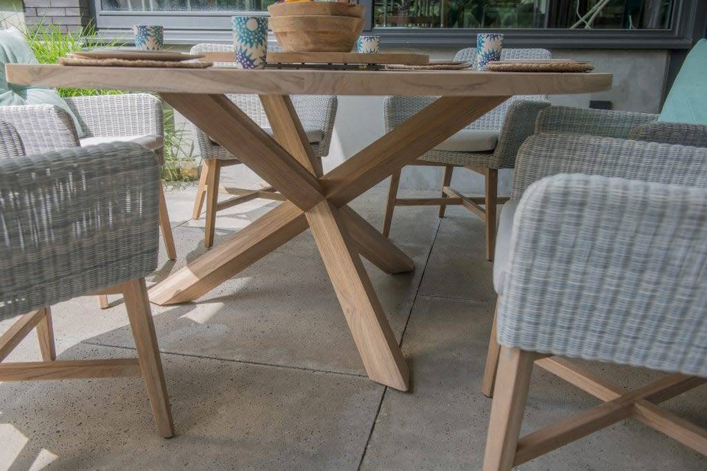 Louvre dining tuintafel 160 cm rond teak Taste4SO AVH Outdoor