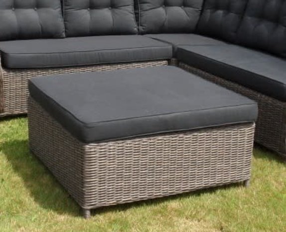 AVH-Collectie Ibiza voetenbank 92x92xH37 cm grijs AVH-Collectie Ibiza voetenbank 92x92xH37 cm grijs