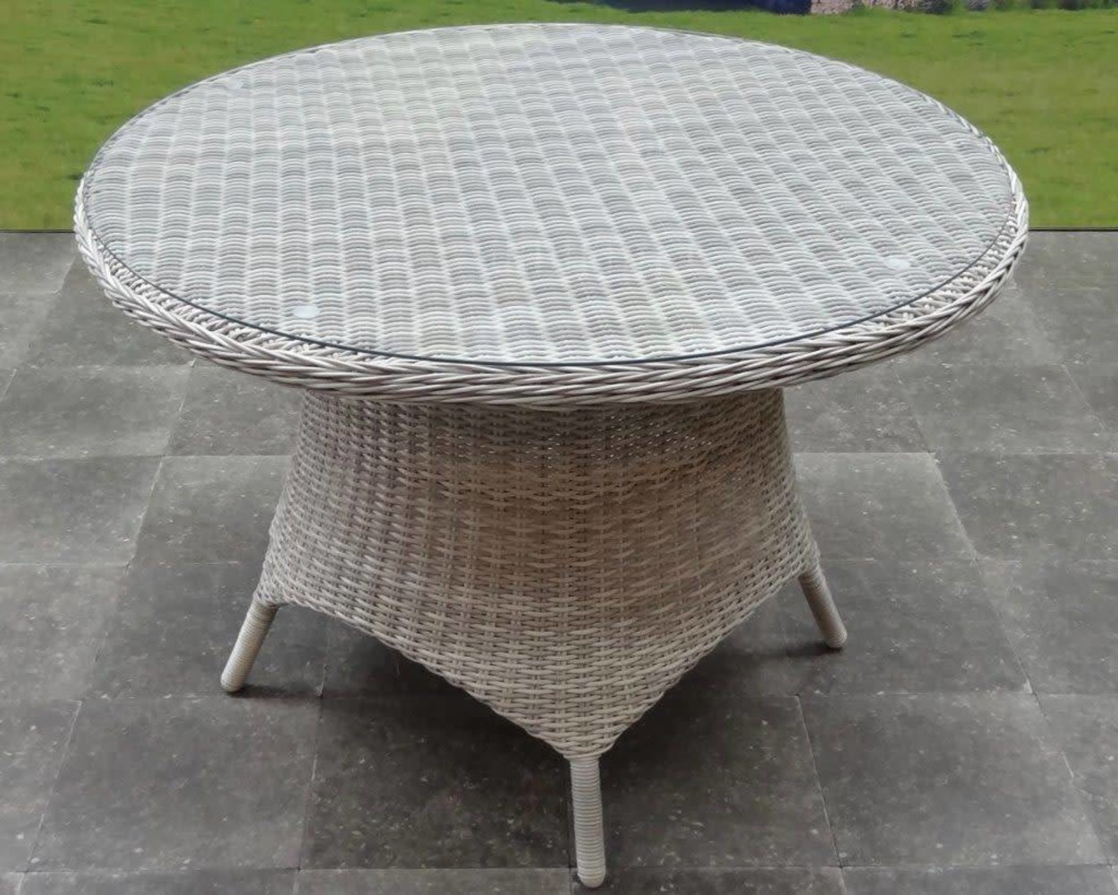 AVH-Collectie Riccione dining tuintafel 110 cm rond wit grijs AVH-Collectie Riccione dining tuintafel 110 cm rond wit grijs