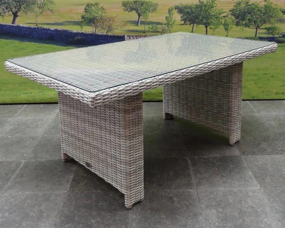 AVH-Collectie San Marino lounge-diningtafel 146x84,5xH66,5 cm wit grijs AVH-Collectie San Marino lounge-diningtafel 146x84,5xH66,5 cm wit grijs