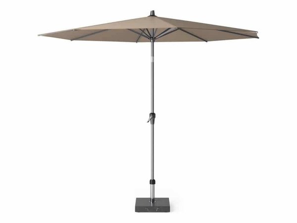 Platinum Riva parasol 300 cm rond taupe met kniksysteem Platinum Riva parasol 300 cm rond taupe met kniksysteem
