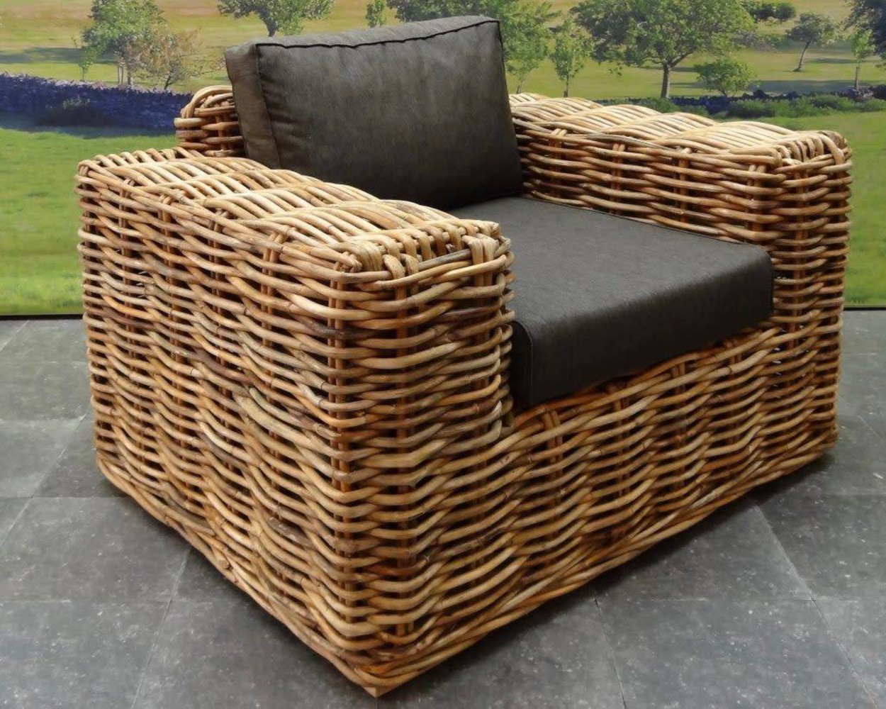 AVH-Collectie Sabuga lounge tuinstoel naturel rotan AVH-Collectie Sabuga lounge tuinstoel naturel rotan