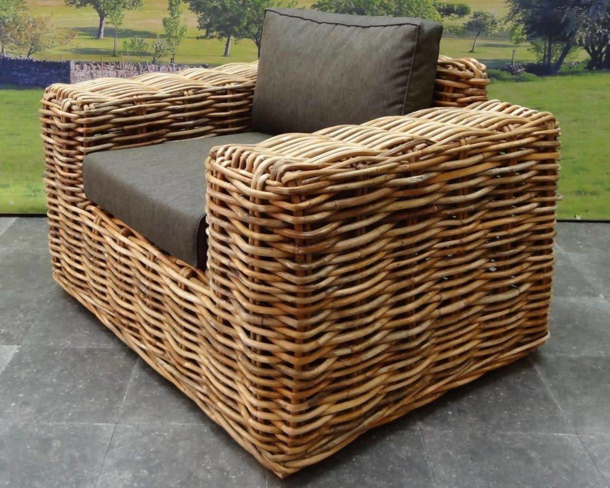 AVH-Collectie Sabuga lounge tuinstoel naturel rotan AVH-Collectie Sabuga lounge tuinstoel naturel rotan