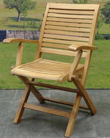 melodie Verwaand medley Arona dining tuinstoel inklapbaar met armleuning teak - AVH Outdoor  Tuinmeubelen