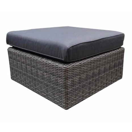 SUNS Ferro voetenbank halfrond wicker antraciet