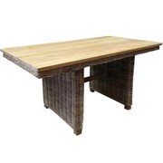 AVH-Collectie Ibiza lounge-dining tafel 146x82xH70 cm naturel  rotan teak