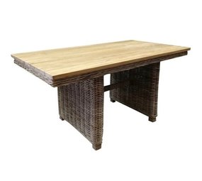 AVH-Collectie Ibiza lounge-dining tafel 146x82xH70 cm naturel rotan teak AVH-Collectie Ibiza lounge-dining tafel 146x82xH70 cm naturel rotan teak
